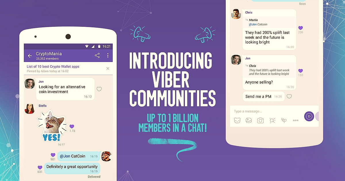 Unlimited chat communities on Viber